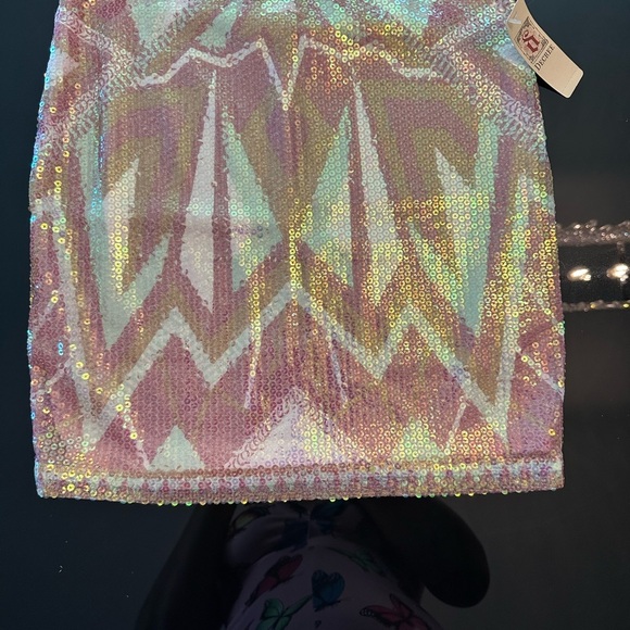 Sequin Geometric Skirt - Pink - Picture 2 of 6